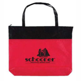 Non-Woven Zippered Tote with Gusset Promotional Custom Imprinted With Logo Non-Woven Zippered Tote with Gusset Promotional Custom Imprinted With Logo