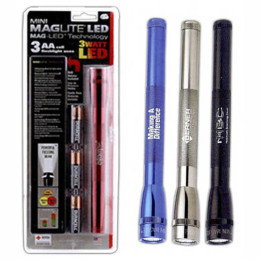 3 AA LED Mini Mag-Lite Flashlight Promotional Custom Imprinted With Logo