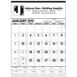 Wall Calendar - Black & White Promotional Custom Imprinted With Logo