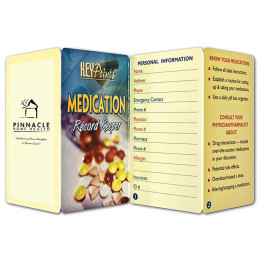 Medication Record Keeper Promotional Custom Imprinted With Logo