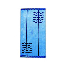 Stock Woven Beach Towels (Blue) Promotional Custom Imprinted With Logo