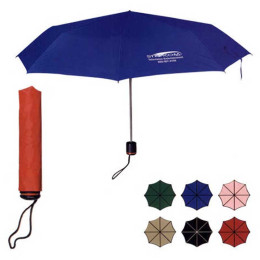 Super-Mini Telescopic Folding Umbrella - 43" Arc Promotional Custom Imprinted With Logo Super-Mini Telescopic Folding Umbrella - 43" Arc Promotional Custom Imprinted With Logo