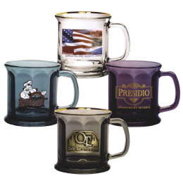 13 oz Presidential Optic Glass Mug Promotional Custom Imprinted With Logo