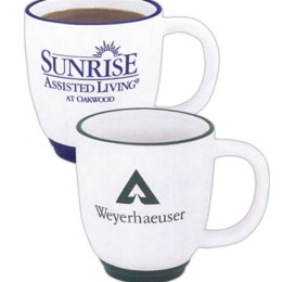 12 oz Two Tone Bistro Mug Promotional Custom Imprinted With Logo