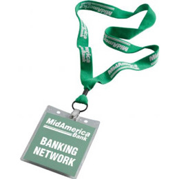 1 in. Knitted Cotton Lanyard with Metal Crimp and Metal Split-ring Promotional Custom Imprinted With Logo 1 in. Knitted Cotton Lanyard with Metal Crimp and Metal Split-ring Promotional Custom Imprinted With Logo