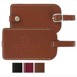 Accent Leather Luggage Tag Promotional Custom Imprinted With Logo