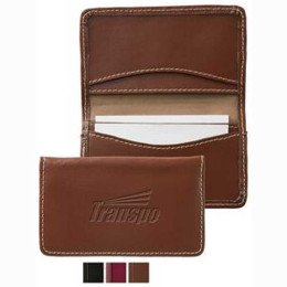 Accent Leather Card Case Promotional Custom Imprinted With Logo