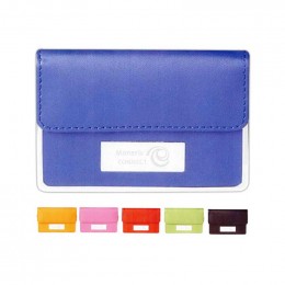 Colorplay Leather Business Card Case Promotional Custom Imprinted With Logo