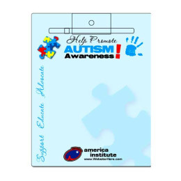 Laminated Memo Board - Magnetic - 8 1/2 x 11 - Awareness - Blue Design Promotional Custom Imprinted With Logo