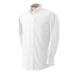 Van Heusen Long-Sleeve Wrinkle-Resistant Oxford - White Promotional Custom Imprinted With Logo