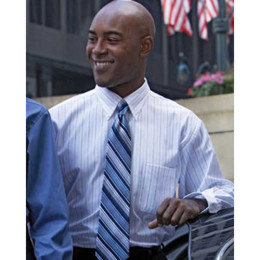 Van Heusen Long-Sleeve Wrinkle-Resistant Blended Pinpoint Oxford - Color Promotional Custom Imprinted With Logo