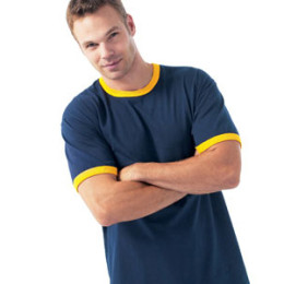 Jerzees 5.6 oz. 50/50 Cotton/Poly Ringer T-Shirt Promotional Custom Imprinted With Logo