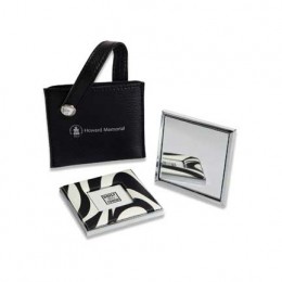 Stylish Zebra Imprint Purse & Mirror Promotional Custom Imprinted With Logo