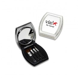 Compact Mirror & Brush Set Promotional Custom Imprinted With Logo