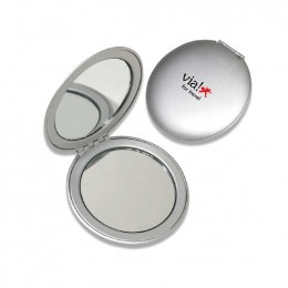 Round Metal Compact Mirror Promotional Custom Imprinted With Logo