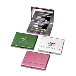 Elegant Compact Mirror and Brush Set Promotional Custom Imprinted With Logo