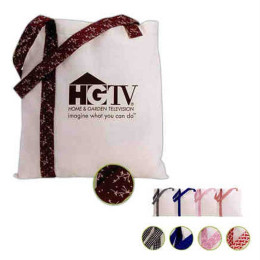 Printed Stripe Economy Tote Promotional Custom Imprinted With Logo Printed Stripe Economy Tote Promotional Custom Imprinted With Logo