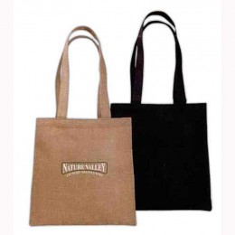 V Natural Jute Tote Promotional Custom Imprinted With Logo V Natural Jute Tote Promotional Custom Imprinted With Logo