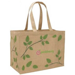 V Natural Jute Shopper Promotional Custom Imprinted With Logo V Natural Jute Shopper Promotional Custom Imprinted With Logo