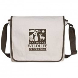 V Natural Recycled Cotton Messenger Promotional Custom Imprinted With Logo