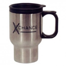 16 oz Stainless Steel Travel Mug with Sip-Thru Lid Promotional Custom Imprinted With Logo 16 oz Stainless Steel Travel Mug with Sip-Thru Lid Promotional Custom Imprinted With Logo