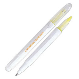 Twin Point, Valve System Highlighter, Ball Point Pen Promotional Custom Imprinted With Logo