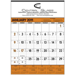 Wall Calendar - Orange & Black Promotional Custom Imprinted With Logo