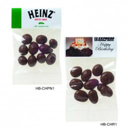 Chocolate Peanuts Or Raisins - 1 Oz Promotional Custom Imprinted With Logo