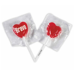Custom Heart Lollipops Promotional Custom Imprinted With Logo