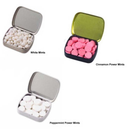 Small Hinged Tin with Mints Promotional Custom Imprinted With Logo
