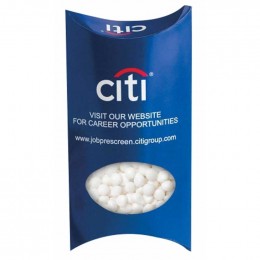 White Mints Pillow Box - 1.5 Oz Promotional Custom Imprinted With Logo