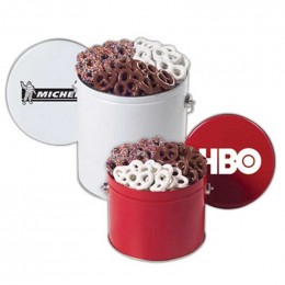 3-Way Chocolate Pretzel Selection (1/2 Gallon) Promotional Custom Imprinted With Logo
