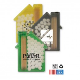 House Shaped Pick n Mints Promotional Custom Imprinted With Logo
