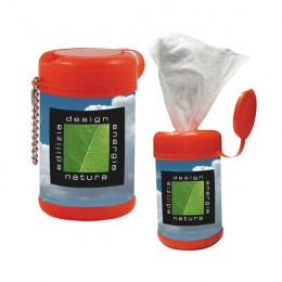 Tek-Wipes Antibacterial Wet Wipes in a Canister Promotional Custom Imprinted With Logo
