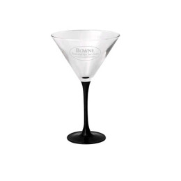 10 oz Signature Black Stemmed Martini Promotional Custom Imprinted With Logo