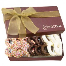 The Executive Pretzel Box Promotional Custom Imprinted With Logo