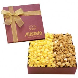 The Chairman Gift Box - Caramel & Butter Popcorn Promotional Custom Imprinted With Logo