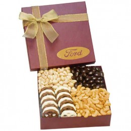 The Chairman Gift Box - Mixed Nuts & Pretzels Promotional Custom Imprinted With Logo