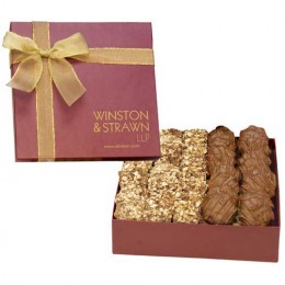 The Chairman Gift Box - Almond Butter Crunch & Cashew Turtles Promotional Custom Imprinted With Logo