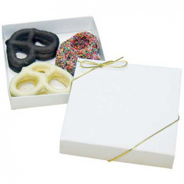 Simple Pleasures Pretzel Box Promotional Custom Imprinted With Logo