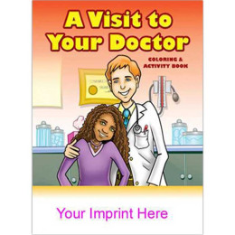 Coloring & Activity Book: A Visit to Your Doctor Promotional Custom Imprinted With Logo