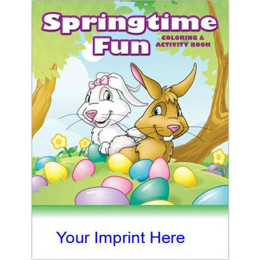 Coloring & Activity Book: Springtime Fun Promotional Custom Imprinted With Logo