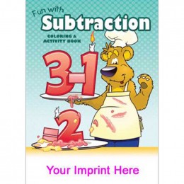 Coloring & Activity Book: Fun with Subtraction. Promotional Custom Imprinted With Logo