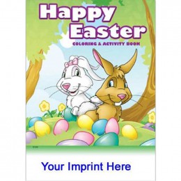 Coloring & Activity Book: Happy Easter Promotional Custom Imprinted With Logo