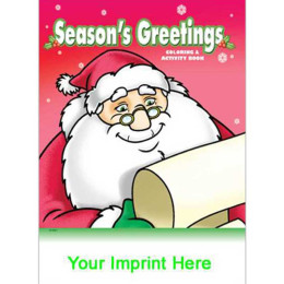 Coloring & Activity Book: Seasons Greetings Promotional Custom Imprinted With Logo
