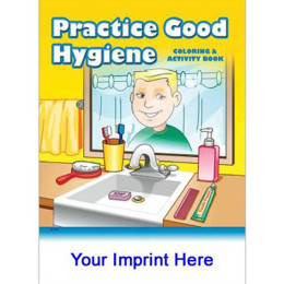 Coloring & Activity Book: Practice Good Hygiene Promotional Custom Imprinted With Logo
