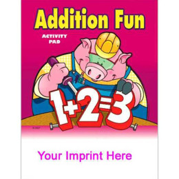 Activity Pad: Addition Fun Promotional Custom Imprinted With Logo