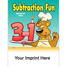 Activity Pad: Subtraction Fun Promotional Custom Imprinted With Logo