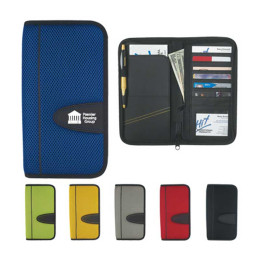 Eclipse Mesh Travel Wallet w/ Zipper Promotional Custom Imprinted With Logo