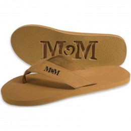 Del Rey Surf Style Leather Flip Flop Promotional Custom Imprinted With Logo